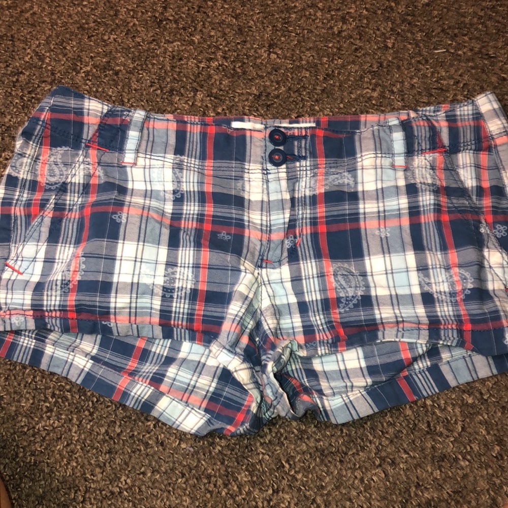 Medium plaid Fourth of July shorts
